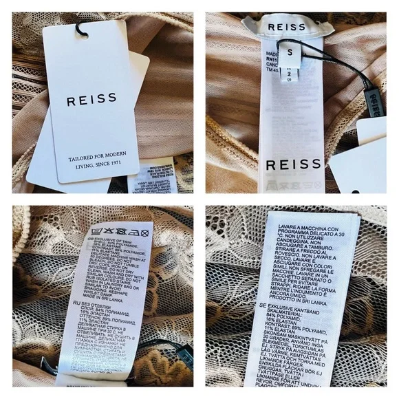 New! REISS London Candy Sleeveless Lace Bodysuit in Mink - Picture 9 of 9